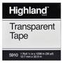 Highland Transparent Tape, 1" Core, 0.5" x 36 yds, Clear