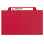 Smead Six-Section Pressboard Top Tab Classification Folders, Six SafeSHIELD Fasteners, 2 Dividers, Legal Size, Bright Red, 10/Box