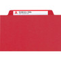 Smead Six-Section Pressboard Top Tab Classification Folders, Six SafeSHIELD Fasteners, 2 Dividers, Legal Size, Bright Red, 10/Box