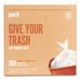 Perk Twist-Tie Light-Duty Can Liners, 10 gal, 0.36 mil, 24" x 24", Clear, Flat Pack, 300/Box