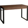 Lorell SOHO Desk with Center Drawer - 30" Height x 47" Width x 23.5" Depth - 1 - Band Edge - Finish: Walnut