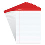 Universal Perforated Ruled Writing Pads, Wide/Legal Rule, Red Headband, 50 White 8.5 x 11.75 Sheets, Dozen
