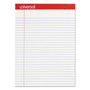 Universal Perforated Ruled Writing Pads, Wide/Legal Rule, Red Headband, 50 White 8.5 x 11.75 Sheets, Dozen
