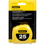 Stanley Bostitch Power Return Tape Measure, Plastic Case, 1" x 2 5ft, Yellow