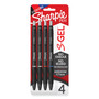 Sharpie S-Gel S-Gel High-Performance Gel Pen, Retractable, Medium 0.7 mm, Assorted Ink Colors, Black Barrel, 4/Pack