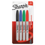 Sharpie Fine Tip Permanent Marker, Fine Bullet Tip, Assorted Colors, 4/Set