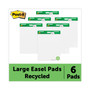 Post-it Easel Pads Super Sticky Vertical-Orientation Self-Stick Easel Pad Value Pack, Green Headband, Unruled, 25 x 30, White, 30 Sheets, 6/Carton (MMM559RPVAD6) View Product Image