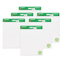 Post-it Easel Pads Super Sticky Vertical-Orientation Self-Stick Easel Pad Value Pack, Green Headband, Unruled, 25 x 30, White, 30 Sheets, 6/Carton