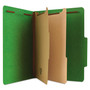 Universal Bright Colored Pressboard Classification Folders, 2" Expansion, 2 Dividers, 6 Fasteners, Letter Size, Emerald Green, 10/Box