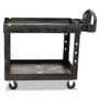 Rubbermaid Commercial Heavy-Duty Utility Cart with Lipped Shelves, Plastic, 2 Shelves, 500 lb Capacity, 25.9" x 45.2" x 32.2", Black (RCP452088BK) View Product Image