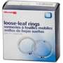 Officemate Loose-Leaf Book Rings - 3" Diameter - Silver - Metal