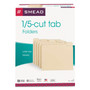 Smead Manila File Folders, 1/5-Cut Tabs: Assorted, Letter Size, 0.75" Expansion, Manila, 100/Box