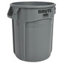 Rubbermaid Commercial Vented Round Brute Container, 20 gal, Plastic, Gray