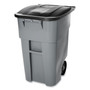 Rubbermaid Commercial Square Brute Rollout Container, 50 gal, Molded Plastic, Gray (RCP9W27GY) View Product Image