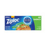 Ziploc Resealable Sandwich Bags, 1.2 mil, 6.5" x 5.88", Clear, 40/Box (SJN315882BX) View Product Image