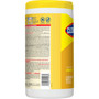 Clorox Disinfecting Wipes, 1-Ply, 7 x 8, Lemon Fresh, White, 75/Canister, 6/Carton