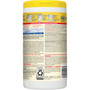 Clorox Disinfecting Wipes, 1-Ply, 7 x 8, Lemon Fresh, White, 75/Canister, 6/Carton