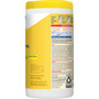 Clorox Disinfecting Wipes, 1-Ply, 7 x 8, Lemon Fresh, White, 75/Canister, 6/Carton