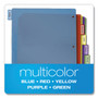 Cardinal Poly Index Dividers, 5-Tab, 11 x 8.5, Assorted, 4 Sets