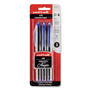 uniball AIR Porous Gel Pen, Stick, Medium 0.7 mm, Blue Ink, Black/Blue Barrel, 3/Pack