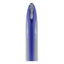 uniball AIR Porous Gel Pen, Stick, Medium 0.7 mm, Blue Ink, Black/Blue Barrel, 3/Pack