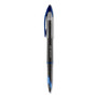 uniball AIR Porous Gel Pen, Stick, Medium 0.7 mm, Blue Ink, Black/Blue Barrel, 3/Pack