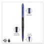 uniball AIR Porous Gel Pen, Stick, Medium 0.7 mm, Blue Ink, Black/Blue Barrel, 3/Pack