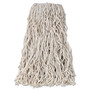 Rubbermaid Commercial Economy Cut-End Cotton Wet Mop Head, 24oz, 1" Band, White, 12/Carton