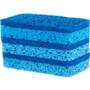 S.O.S. All Surface Scrubber Sponge, 2.5 x 4.5, 0.9" Thick, Dark Blue, 3/Pack, 8 Packs/Carton