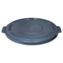 Rubbermaid Commercial BRUTE Self-Draining Flat Top Lids, 24.5" Diameter x 1.5h, Gray (RCP264560GY) View Product Image