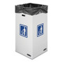 Waste And Recycling Bin, 50 Gal, White, 10/carton (FEL7320201)