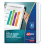 Avery Print and Apply Index Maker Clear Label Sheet Protector Dividers with White Tabs, 8-Tab, 11 x 8.5, Clear, 1 Set