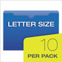 Pendaflex Poly File Jackets, Straight Tab, Letter Size, Assorted Colors, 10/Pack (PFX50990) View Product Image