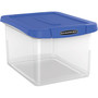 Bankers Box Heavy Duty Plastic File Storage, Letter/Legal Files, 14" x 17.38" x 10.5", Clear/Blue