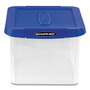 Bankers Box Heavy Duty Plastic File Storage, Letter/Legal Files, 14" x 17.38" x 10.5", Clear/Blue (FEL0086201) View Product Image