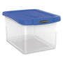Bankers Box Heavy Duty Plastic File Storage, Letter/Legal Files, 14" x 17.38" x 10.5", Clear/Blue (FEL0086201) View Product Image