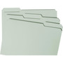 Smead Recycled Pressboard Fastener Folders, 1/3-Cut Tabs, Two SafeSHIELD Fasteners, 3" Expansion, Legal Size, Gray-Green, 25/Box