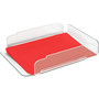 Lorell Single Stacking Document Tray - Desktop - Durable, Lightweight, Non-skid, Stackable - Clear, Green - Acrylic