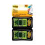 Post-it Flags Arrow Message 1" Page Flags, "Sign and Date", Green, 50 Flags/Dispenser, 2 Dispensers/Pack