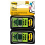 Post-it Flags Arrow Message 1" Page Flags, "Sign and Date", Green, 50 Flags/Dispenser, 2 Dispensers/Pack