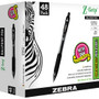 Zebra Z-Grip Retractable Ballpoint Pens - 1 mm Medium Pen Point - Retractable - Black Ink - Clear Plastic Barrel