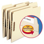 Smead Top Tab Fastener Folders, 1/3-Cut Tabs: Assorted, 0.75" Expansion, 2 Fasteners, Letter Size, Manila Exterior, 50/Box