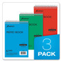 Ampad Memo Pads, Narrow Rule, Assorted Cover Colors, 40 White 4 x 6 Sheets, 3/Pack (TOP45094) View Product Image