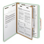 Smead Recycled Pressboard Classification Folders, 3" Expansion, 3 Dividers, 8 Fasteners, Legal Size, Gray-Green, 10/Box