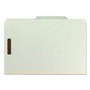 Smead Recycled Pressboard Classification Folders, 3" Expansion, 3 Dividers, 8 Fasteners, Legal Size, Gray-Green, 10/Box