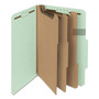 Smead Recycled Pressboard Classification Folders, 3" Expansion, 3 Dividers, 8 Fasteners, Legal Size, Gray-Green, 10/Box