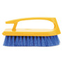 Rubbermaid Commercial Iron-Shaped Handle Scrub Brush, Blue Polypropylene Bristles, 6" Brush, 6" Yellow Plastic Handle