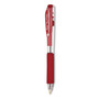 Pentel WOW! Gel Pen, Retractable, Medium 0.7 mm, Red Ink, Clear/Red Barrel, Dozen