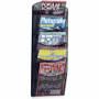 Safco 5-Pocket Onyx Mesh Literature Organizer - 5 Pocket(s) - 28.33" Height x 10.25" Width x 3.50" Depth - Wall Mountable - Powder Coated - Black