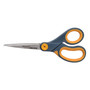 Westcott Non-Stick Titanium Bonded Scissors, 8" Long, 3.25" Cut Length, Straight Gray/Yellow Handle, 3/Pack